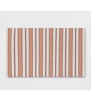 Threshold -  20x34 Striped Rectangle Woven Indoor Accent Rug Rust